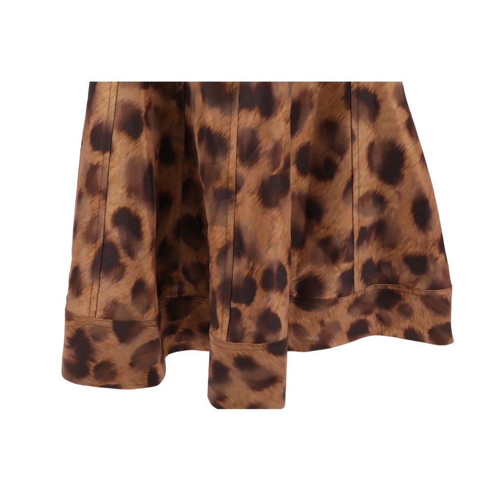 Milly‎ Poppy Leopard Print Taffeta Mini Dress Brown Sleeveless Cocktail Size 2 - Picture 7 of 11
